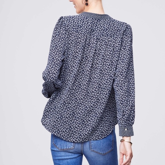 Loft Mixed Floral Split Neck Utility Blouse - Picture 2 of 5